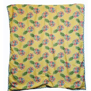 Isaac Mizrahi Reversible Colorful Pineapple Print Picnic Beach Blanket 60" x 50"